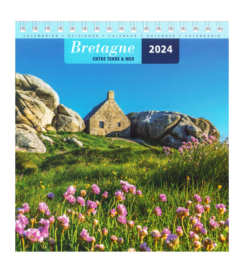 Calendrier 2024 - Bretagne - Calendrier format chevalet de bureau, 16 x 16  cm